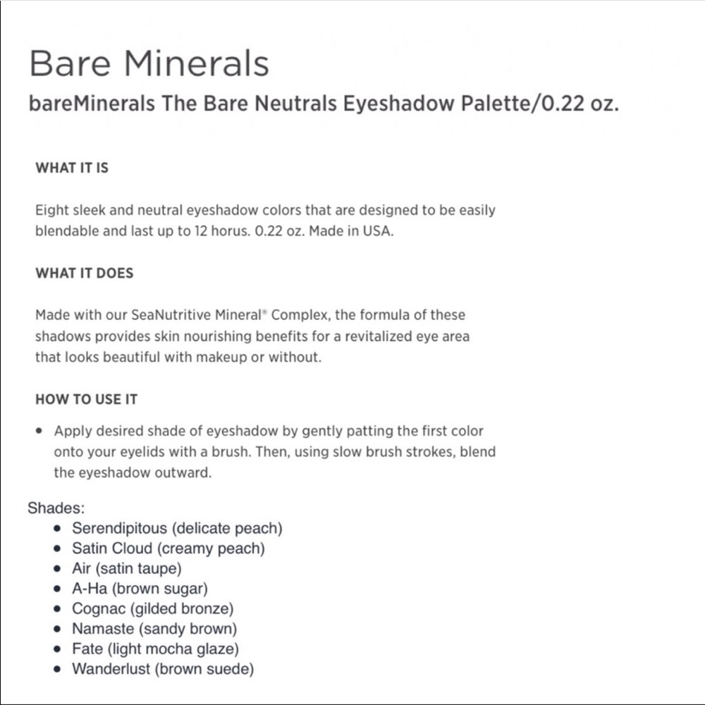 Bare Minerals The Bare Neutrals Eyeshadow Palette - Picture 5 of 5